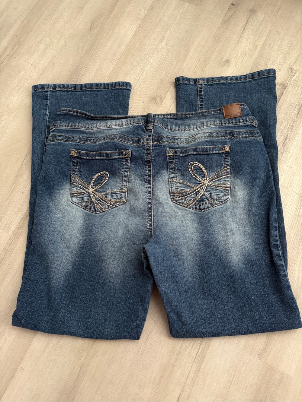 Wallflower Dark Blue Bootcut Jeans with Embroidered Back Pockets